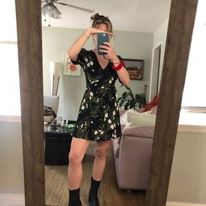 REFORMATION ANASTASIA FLORAL WRAP DRESS